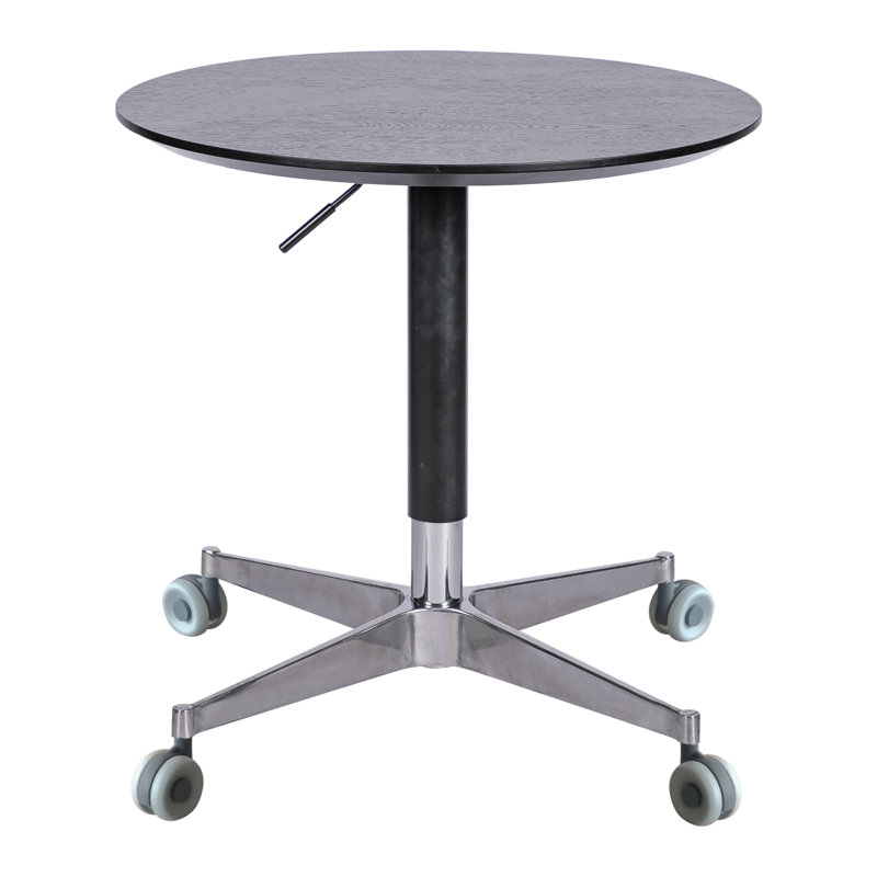 Round End Table Side Table With Wheels
