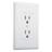 Single-Gang Wallplate Non-Metallic Decorator Cover One Grounded Duplex, White Smooth(Pack Of 5)