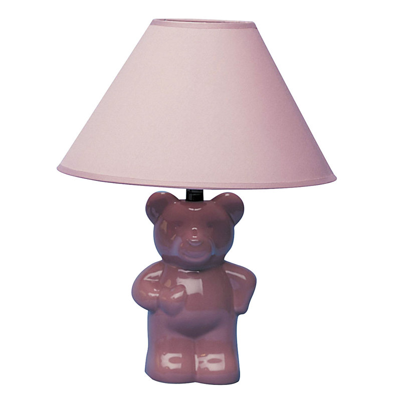Baccam 13"  Bedside Table Lamp With Empire Shade, Pink