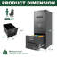 3 Drawer Metal File Cabinet With Lock, A4 Letter Legal Capacity, Office Home Use, Smooth Surface Finish Organization, Quiet Slides