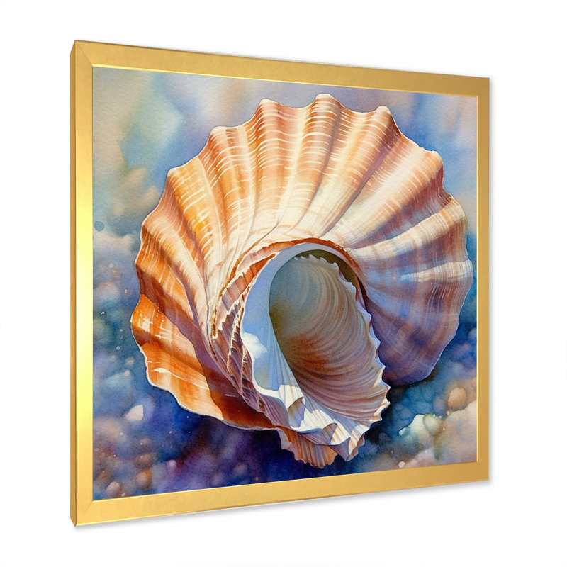 Bord de mer côtier I - animaux, art mural, salon, H 36 po x l 36 po x P 1,5 po, Cadre doré à une seule photo