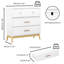 Armoire de rangement à 3 tiroirs Nordic White avec poignées en or rose et base en bois massif