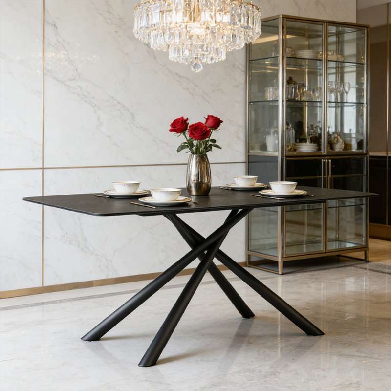 Table de salle à manger italienne,  29.13"H x 70.86"L x 35.43"W