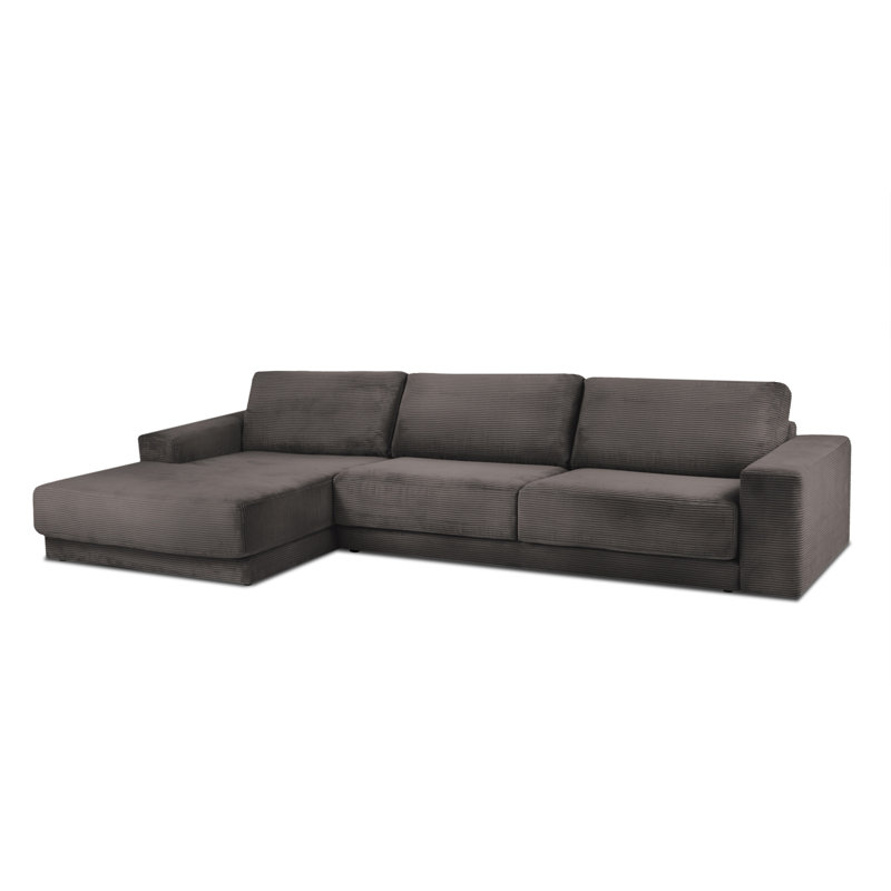 Donatella 6 Seater Sofa Bed, Brown Corduroy, Left Hand Facing