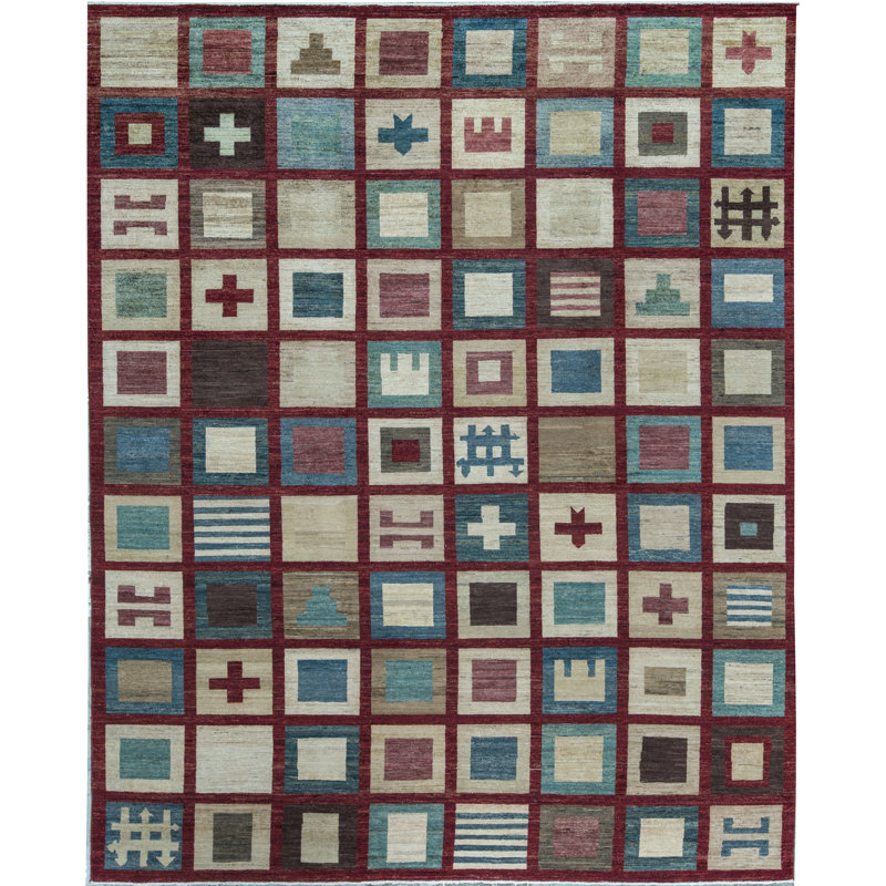 Pakistan Gabeh Wool Patchwork Area Rug