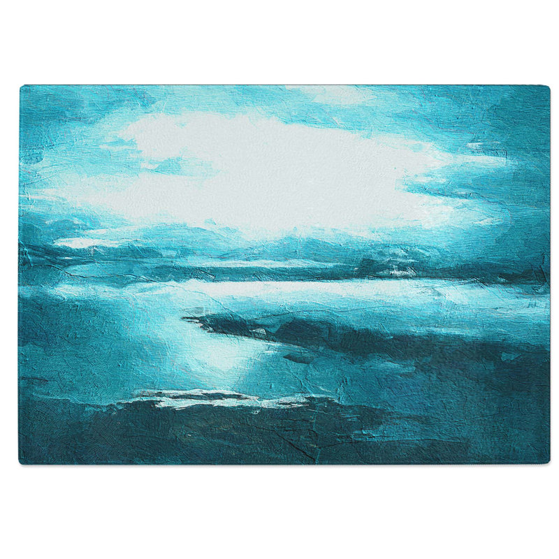 Tempered Glass Aerial View of the Isle of Skye in Scotland Chopping Board, 39 cm W x 28.5 cm L
