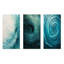 Bleu sarcelle torsadant la tranquillité en spirale - ensemble de 3 peintures murales abstraites en métal-103228198