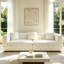 Canapé-lit de 226 cm, canapé-lit gigogne 3 en 1, canapé-lit convertible 4 places, canapé Chesterfield capitonné en velours avec 3 coussins décoratifs, beige-1575042857