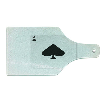 Ambesonne Ace of Spades Tempered Glass Cutting Board Casino Style Gambling Charcoal Grey and White