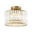 Glam Single Light Round Crystal Semi Flush Mount Ceiling Light