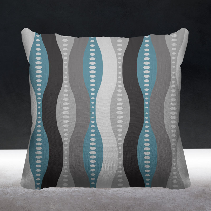 Housse et insert de coussin carré d'extérieur Jasmine, L 19 po x H 19 po, Gris sarcelle