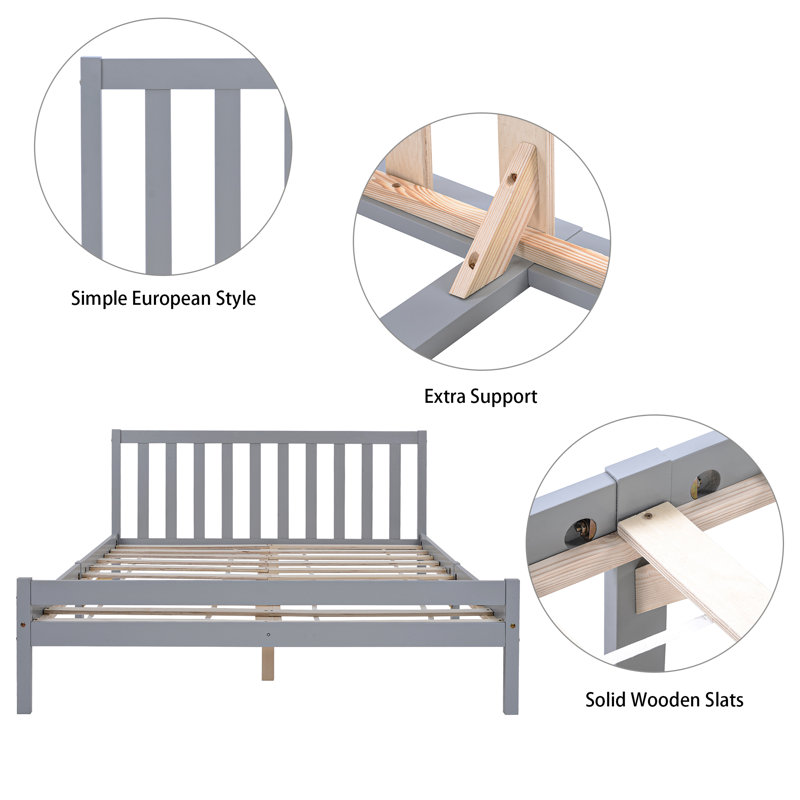 Fakrrudeen Bed, Grey, Double (4'6)