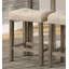 Tabouret capitonné à hauteur de comptoir à boutons, ensemble de 2