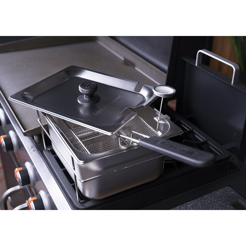 Barbecue au propane liquide autoportant à 5 brûleurs 48 000 BTU avec brûleur latéral et armoire Blackstone
