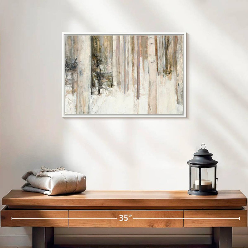 Lumière chaude d'hiver II, Cadre flottant blanc, 19 po x 13 po