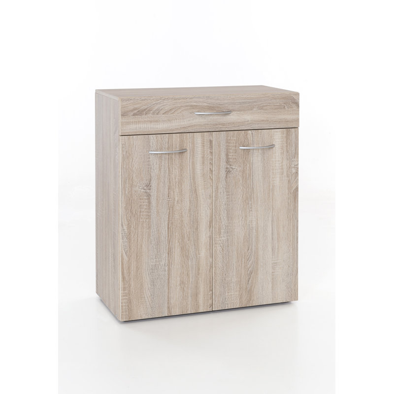 Alfrik Solid Wood 80cm W 1 - Drawer Chest of Drawers, Oak Sawed Raw