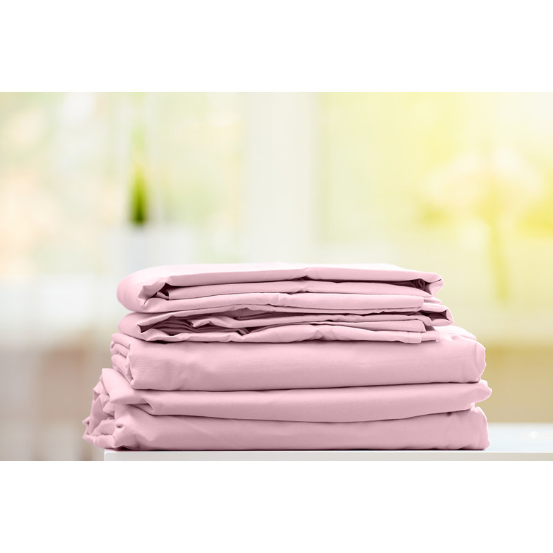  Ensemble de draps en rayonne de bambou Hotel Quality, Simple + 2 taies d'oreiller, Prune pâle