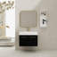 Meuble-lavabo de salle de bain 30 po et support de rangement, lavabo en résine à bords épais, couleur châtaignier noir, meuble-lavabo facile à nettoyer, finition, lavabo à rebord, surface d'eau séparée