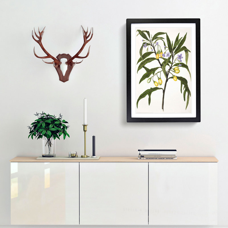 Poroporo Flowers by Sarah Featon - Picture Frame Painting Print, 65cm H x 48cm W x 2cm D, Black Framed