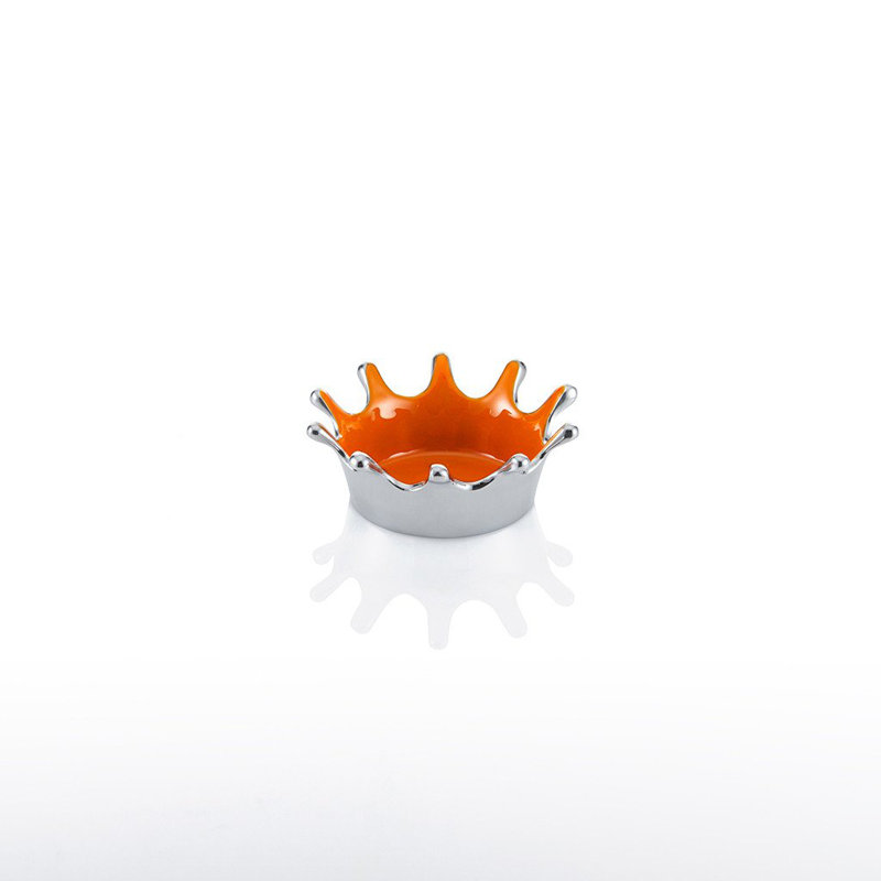Splash Metal Abstract Posh & Luxe Decorative Bowl, Orange
