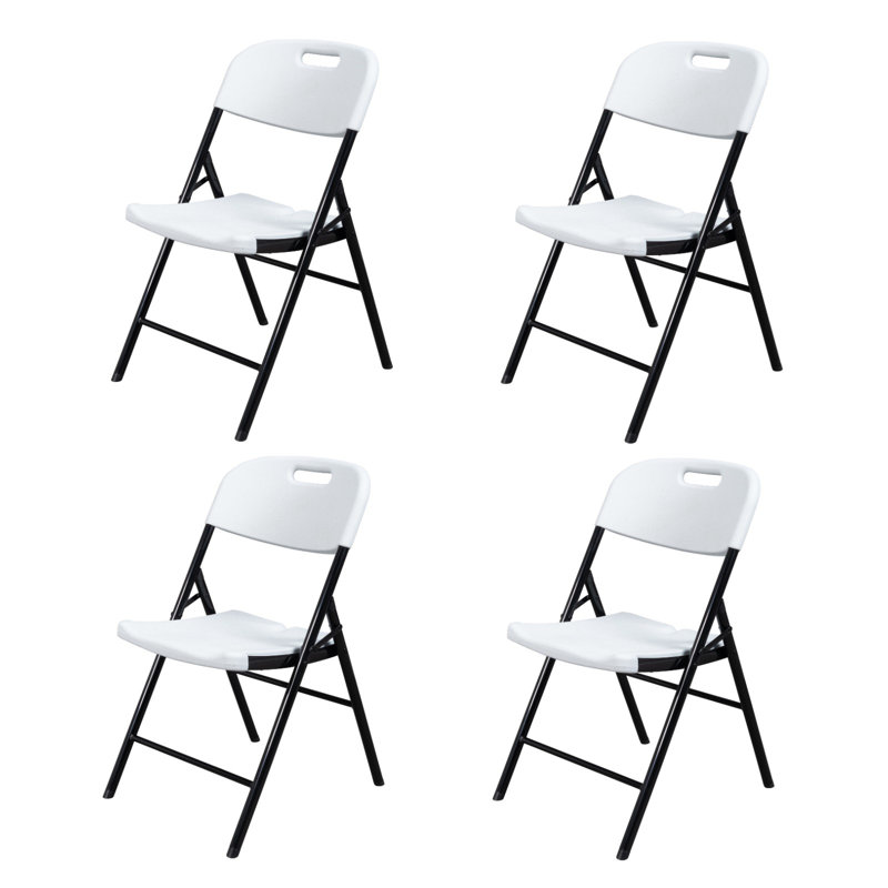 Ensemble de chaises pliantes Cantrece, Blanc / noir
