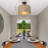 2-light Rattan Semi Flush Mount Ceiling Light