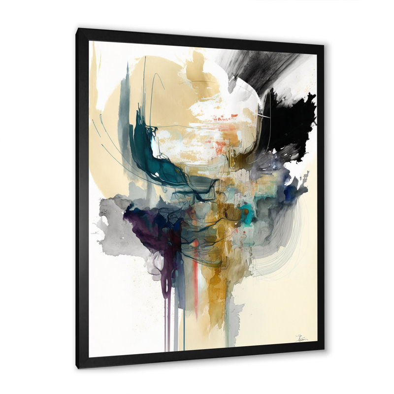 " Alizarin Order III ", Black Picture Framed Canvas, 20" H x 12" W x 1" D