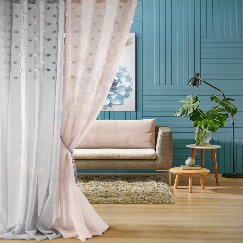 Design 91 Eyelet Semi Sheer Curtain, Grey