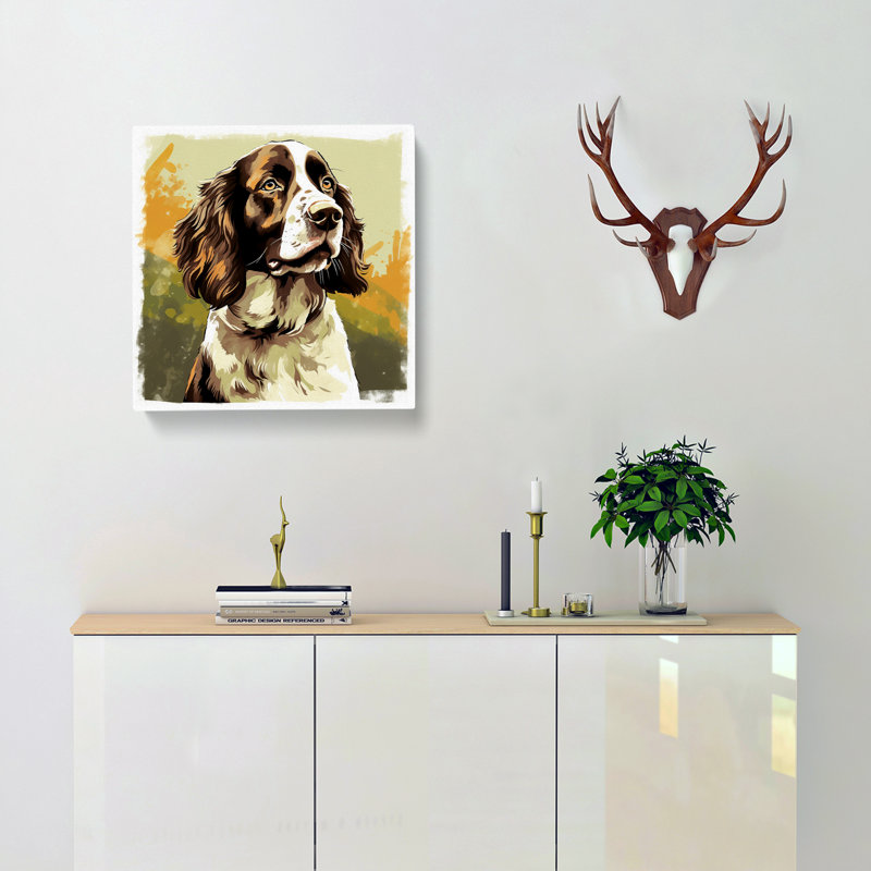 English Springer Spaniel Comic Art - Wrapped Canvas