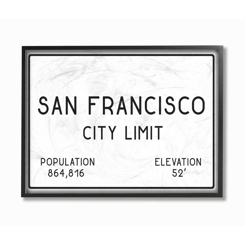 «San Francisco City» par Daphne Polselli, reproduction d'art textuel sur toile, H 16 po x l 20 po