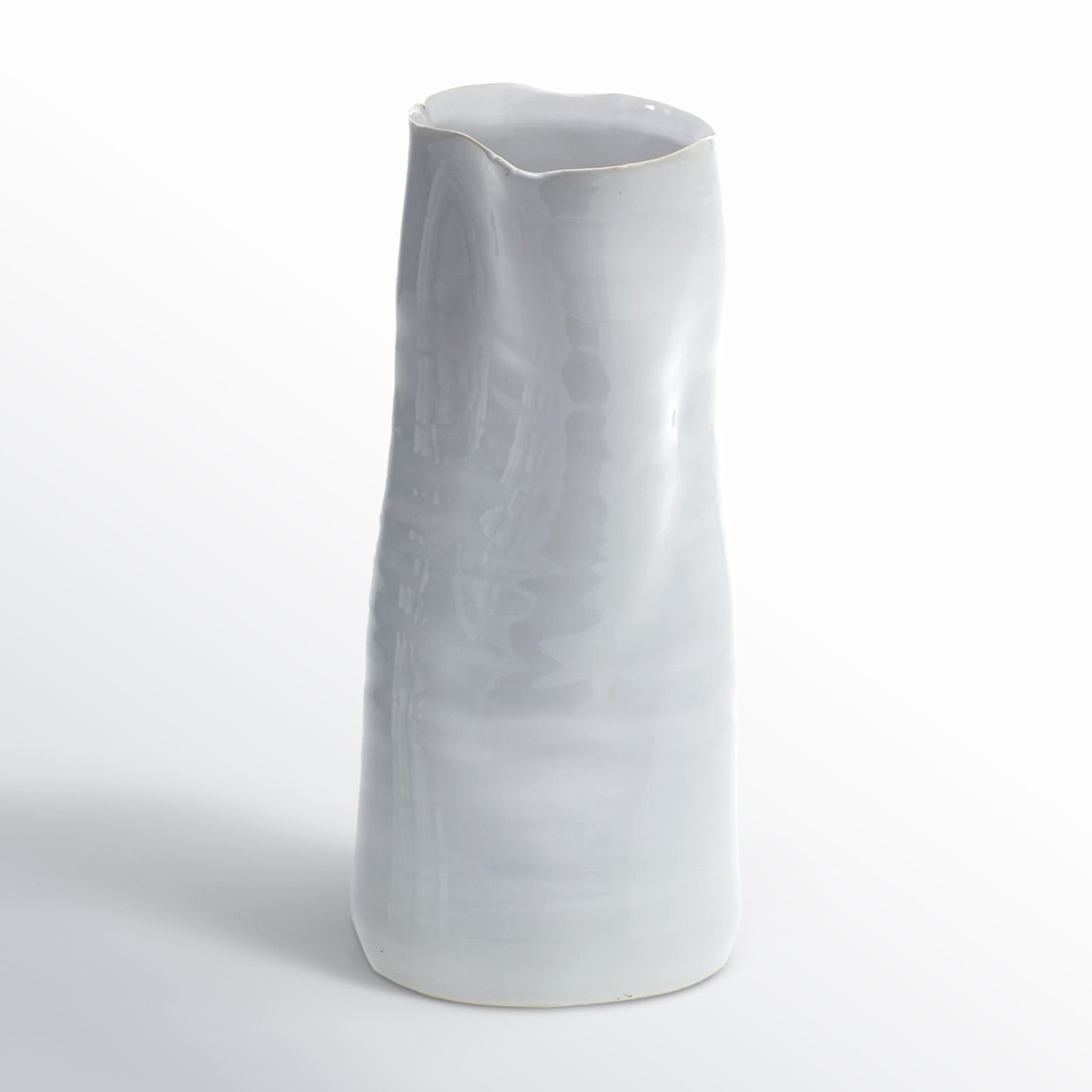 Livinia Table Vase, 9" H x 4.25" W x 4.25" D, White