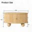 Round Fluted Coffee Table with Hidden Storage and Sliding Door