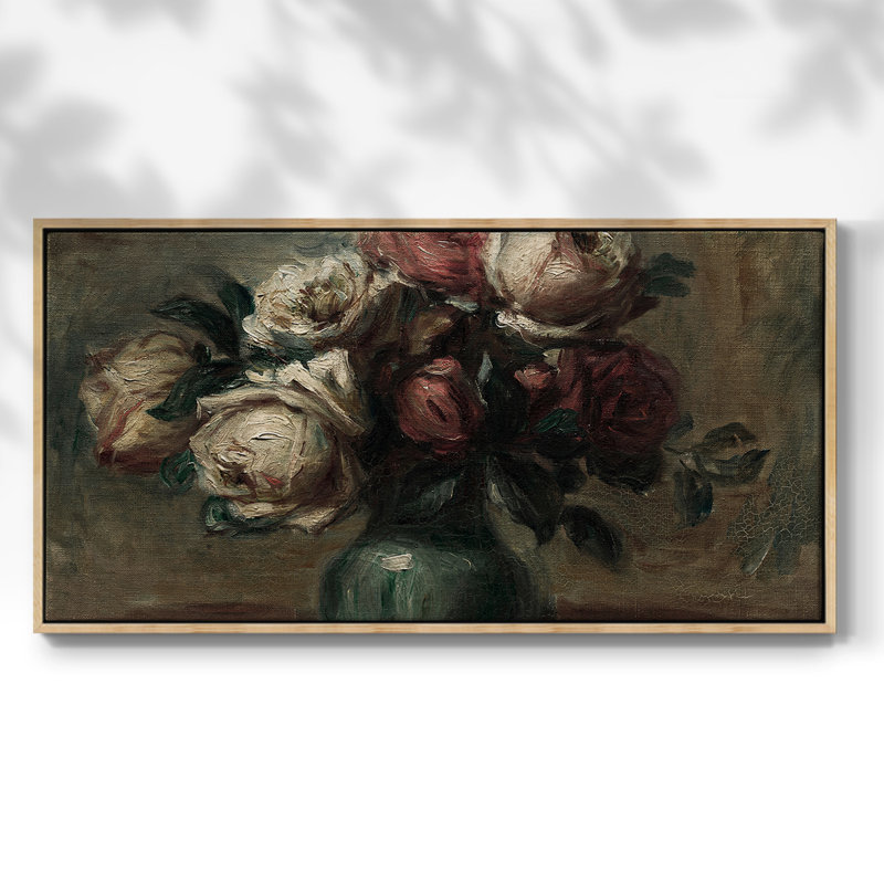 Botanical Series-CDVII- Toile tendue avec châssis tendue, prête à être accrochée, H 21 po x l 41 po, Naturel