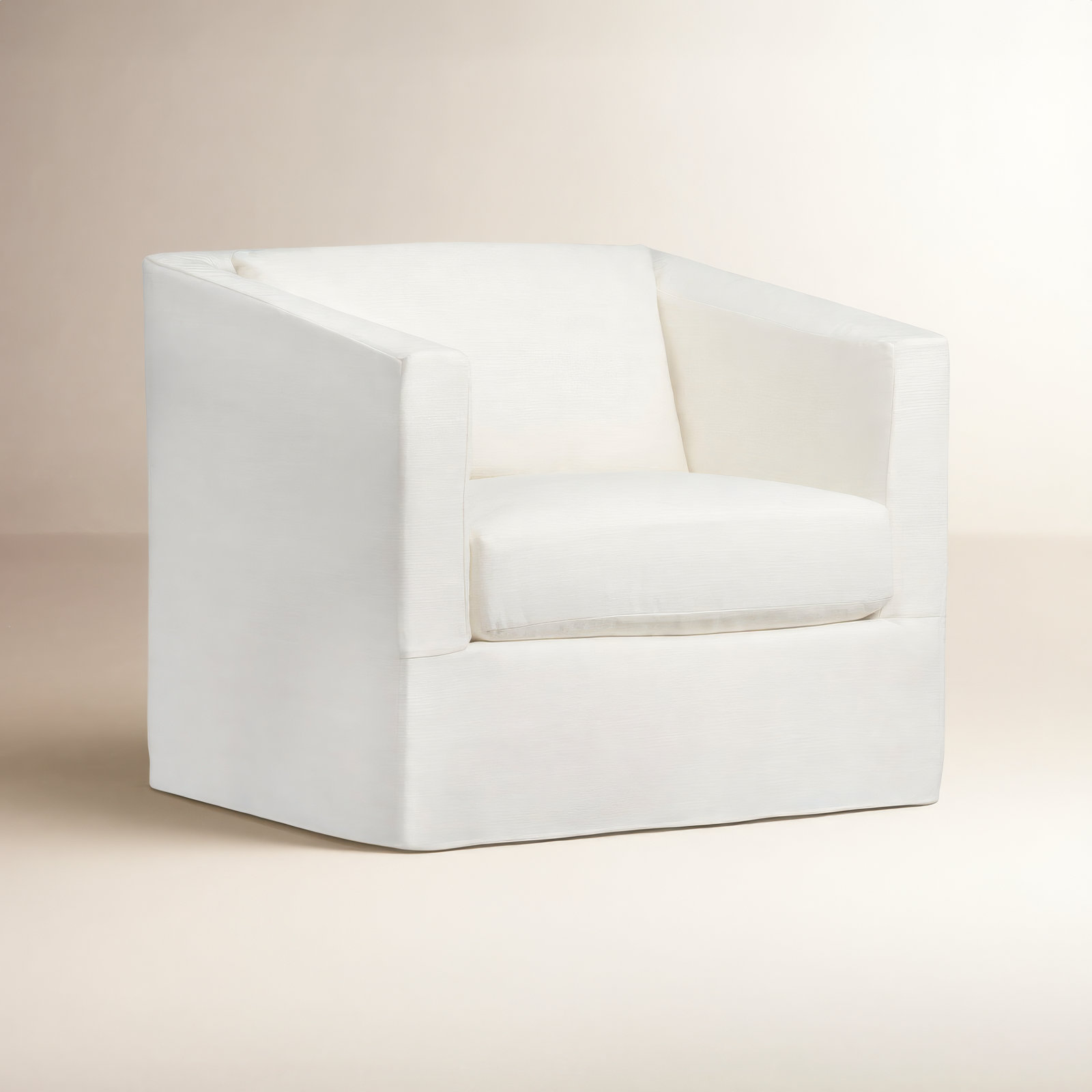 Emilie Slipcovered Chair And A Half, Oak, Nave Bark Performance Distressed Velvet