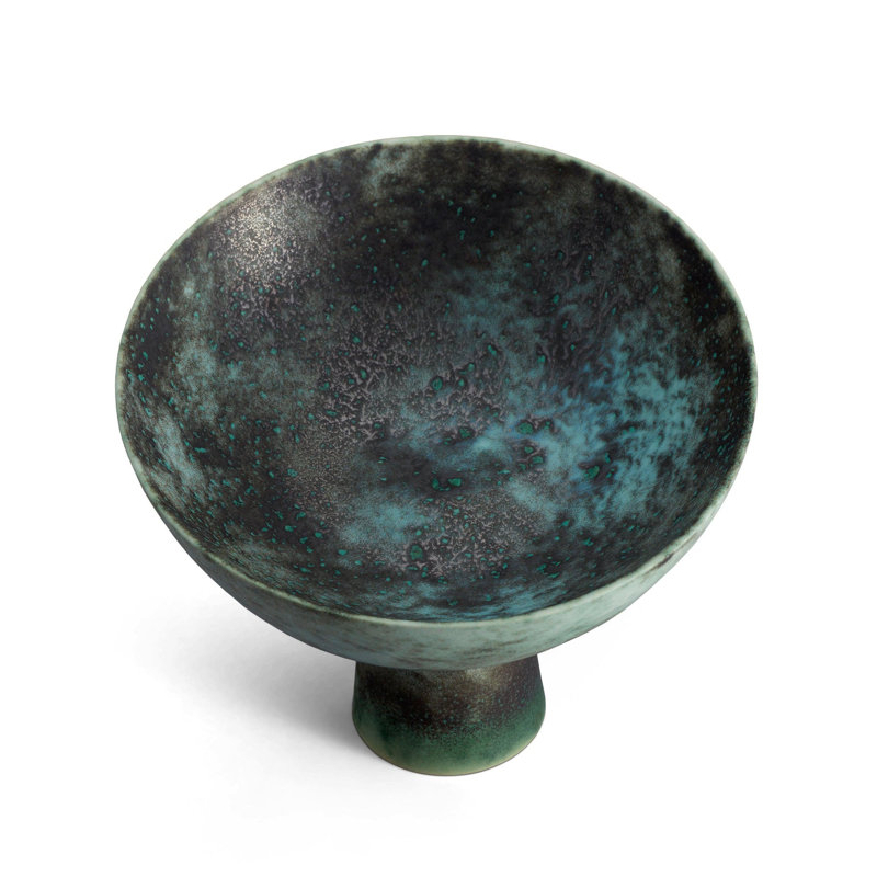 Terra Bowl on Stand - Stone - Sm, 11.25" H x 12" W x 12" D, Bronze