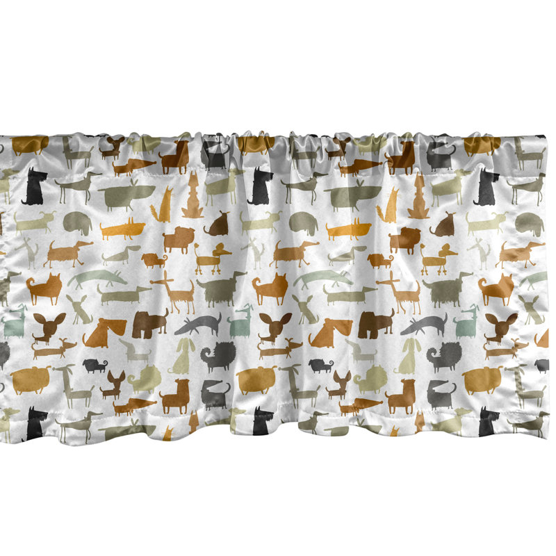 Multicolore cantonnière Ambesonne Puppy, L 54 po x L 12 po