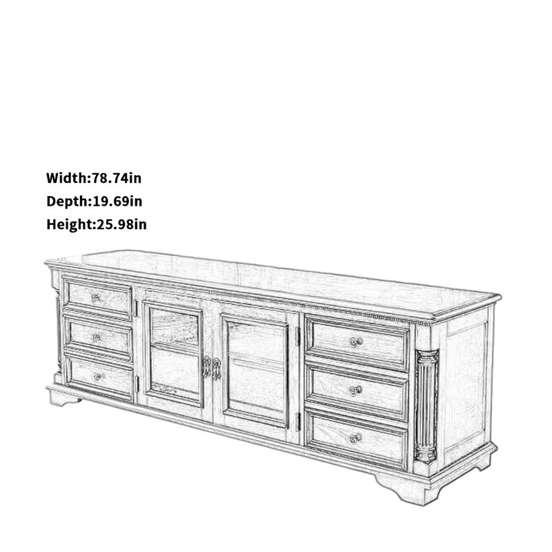 Meuble télé Retro Creative, H 25,98 po x L 78,74 po x l 19,69 po