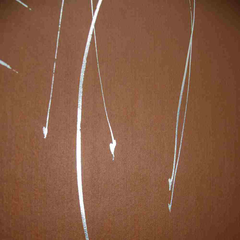 Panneau de papier peint Eliá Drench, L 26 po x L 108 po, Cuivre foncé / argent