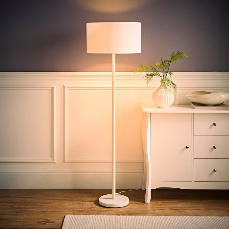 Romeir 148cm Matte Traditional Floor Lamp, White, No