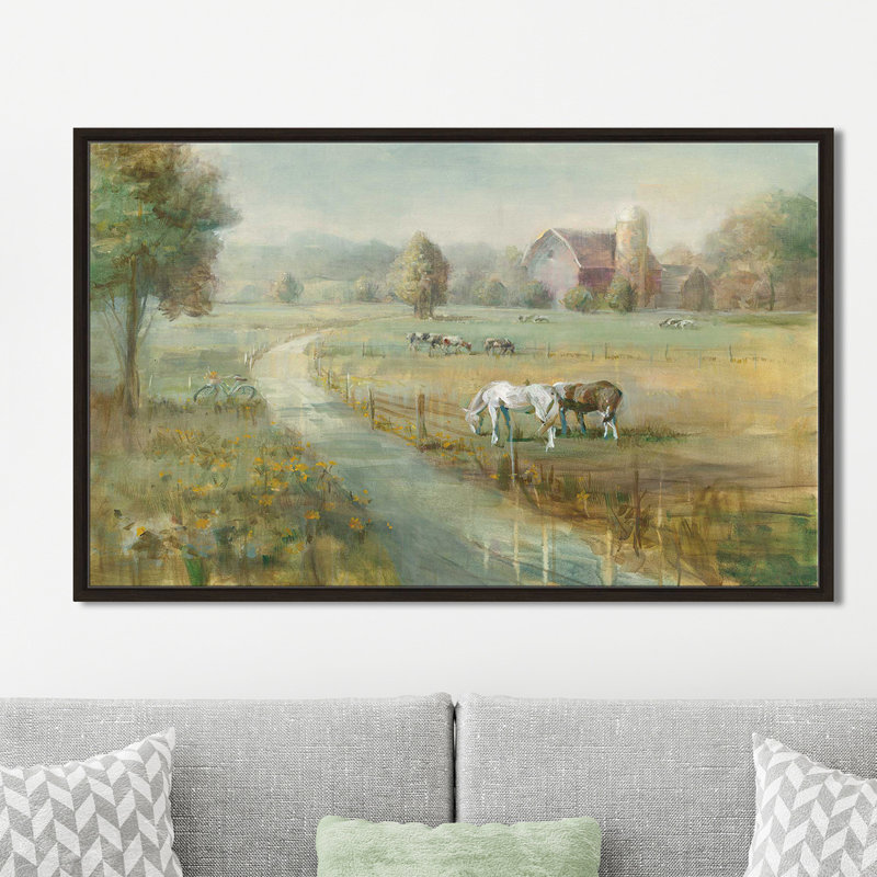 «Tranquil Farm», reproduction de peinture acrylique sur toile, H 18 po x l 30 po x P 1 po, Toile tendue