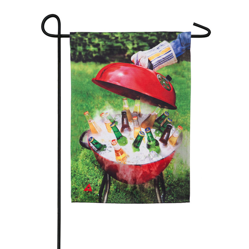 Démarrez une suède de 18 côtés 18 x 12,5 po à froid un froid. drapeau de jardin