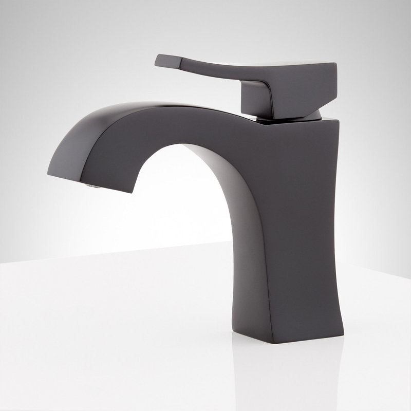 Vilamonte 1.2 GPM Single Hole Bathroom Faucet with Metal Lever Handle and Pop-Up Drain Assembly, Matte Black