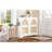 Mid-Century Narrow Design Tipping Bucket Shoe Cabinet With 4 Flip Drawers, Elegant Entryway Shoe Organizer With 4 Rattan Doors, Freestanding Shoe Rack With 2 Silvery Hooks For Hallway, White, 42.1"W-640643491