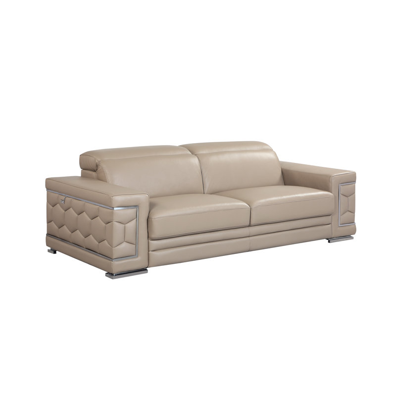 Canapé en cuir italien Top Grain, Beige