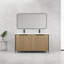 Meuble-lavabo autoportant de 60 po avec lavabo double en résine et 4 portes d'armoire à fermeture en douceur (KD-Packing) -W999S00298