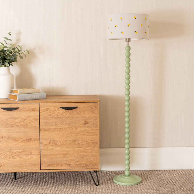 Mimms 145cm Traditional Floor Lamp, Green, No