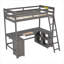 Lit mezzanine avec bureau en U, tiroirs et tablettes de rangement-106847898-106847900