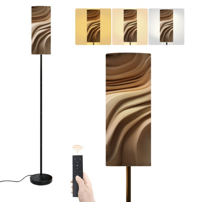 Floor Lamp Abstract Beige Wavy modern minimalist Organic Soft Curves Line Dimmable Modern Standing Lamp with Remote Control Footswitch Bulb Lampshade Tall Pole Corner Lamp for Living Room Bedroom Office