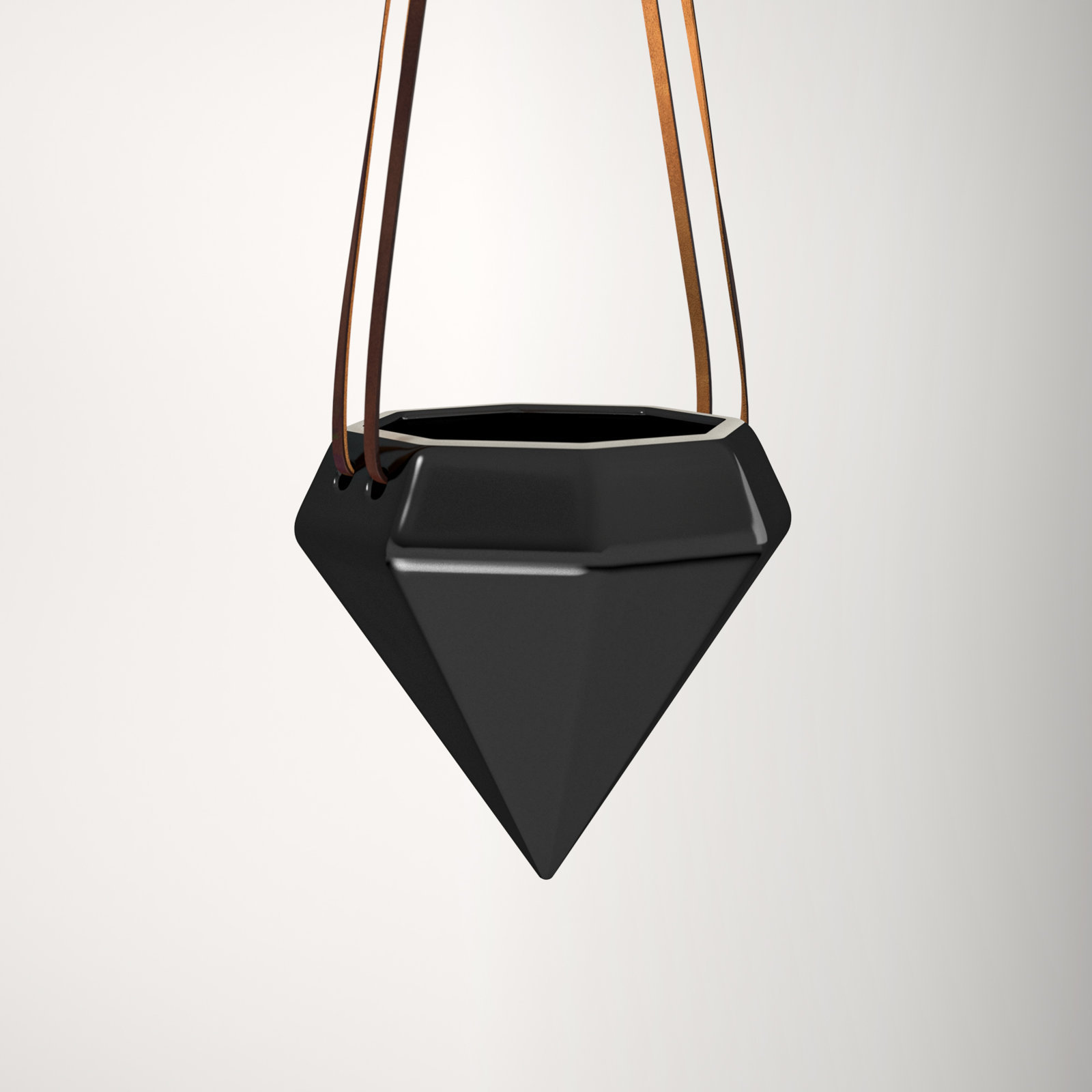 Guilford Ceramic Hanging Planter, Black