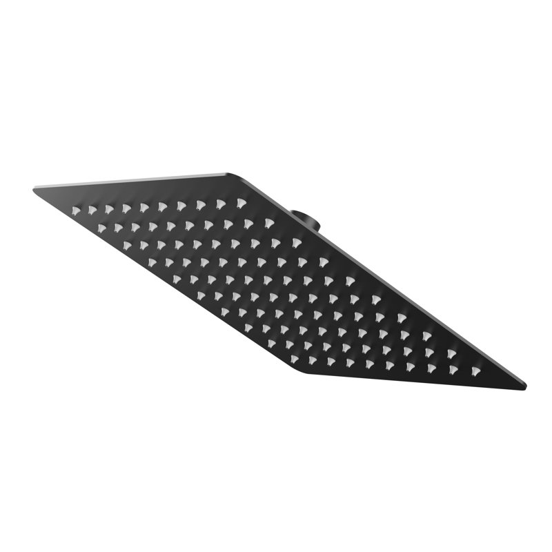 10-inch Single-Spray Square Rain Shower Head, Matte Black